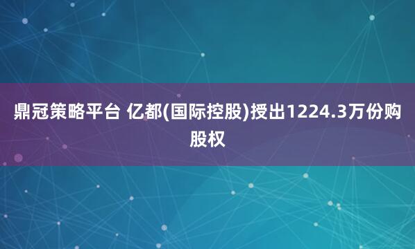鼎冠策略平台 亿都(国际控股)授出1224.3万份购股权